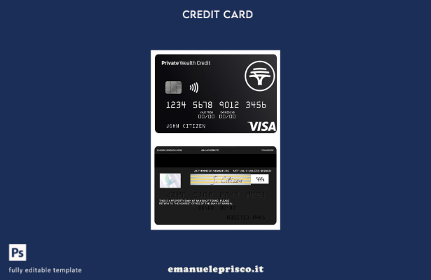modello di carta visto di credito patrimoniale privato Namibia First National Ba